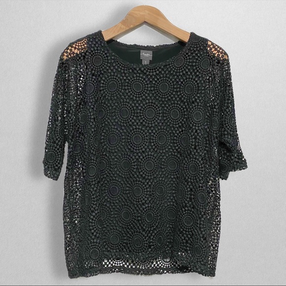 Chico's Tops - Chico’s Travelers Crochet Top Layered Cami Blouse Size 1 or Women’s Size Medium